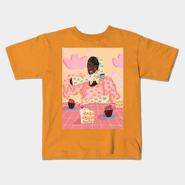 Cupcakes and Tea Kids T-Shirt by Noisemakers 